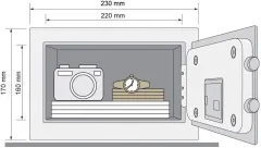 Yale YSV/170/DB2 Elektronik Şifreli ve Anahtarlı Çelik Kasa Mini Boy