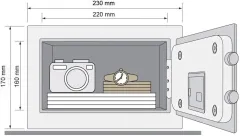 Yale YSV/170/DB2 W Elektronik Şifreli ve Anahtarlı Çelik Kasa Mini Boy Beyaz
