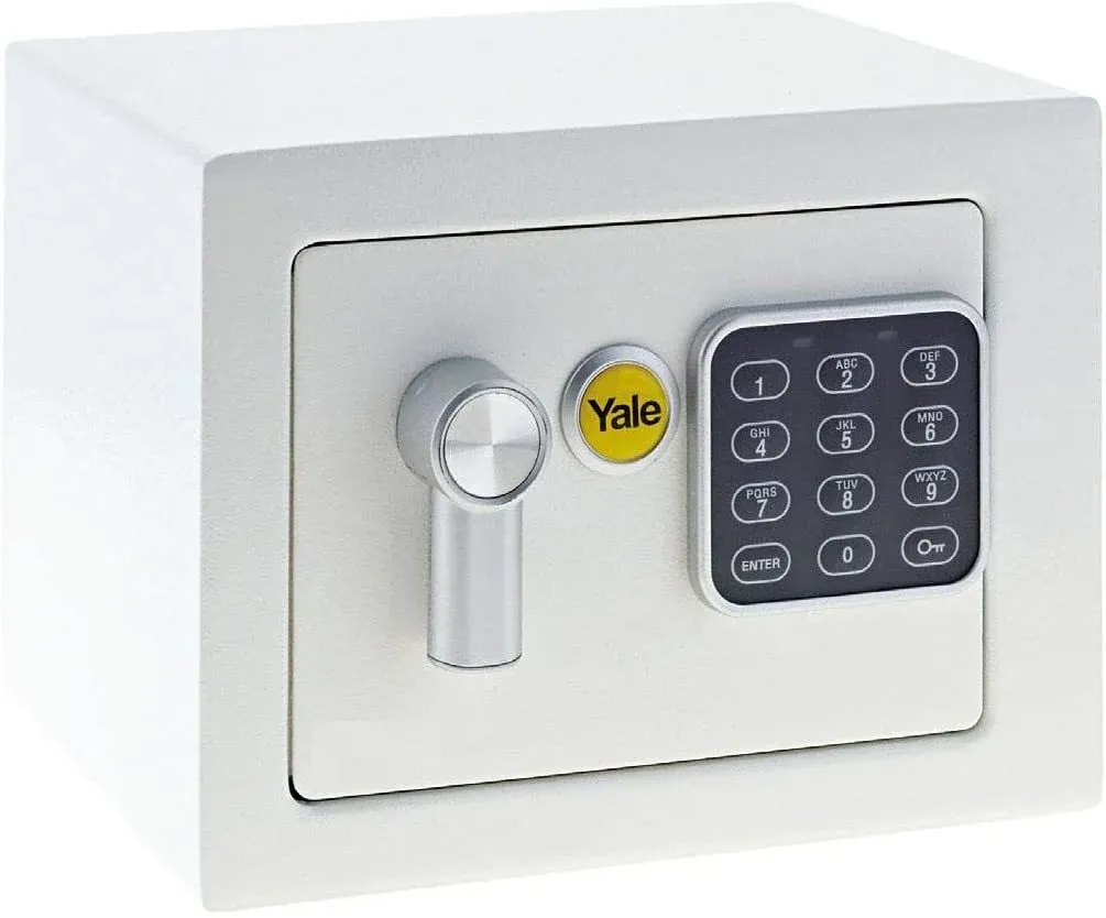 Yale YSV/170/DB2 W Elektronik Şifreli ve Anahtarlı Çelik Kasa Mini Boy Beyaz