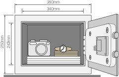 Yale YSV/250/DB2 Elektronik Şifreli ve Anahtarlı Ev ve Otel Tipi Çelik Kasa Orta Boy