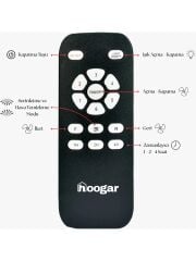 Hoogar German Black Tavan Vantilatörü 3 Renk Ledli Gizli Pervaneli Kumandalı Brushless Dc Isınmaz Motor