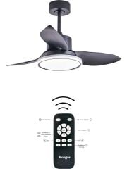 Hoogar German Siyah 95 cm Kanatlı Süper Sessiz 3 Renk Uzaktan Kumandalı Tavan Vantilatörü