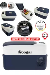 Hoogar German 21-25 LT Led Ekran Oto Karavan Tekne Tır Buzdolabı 12-24V -20 Hızlı Soğutma