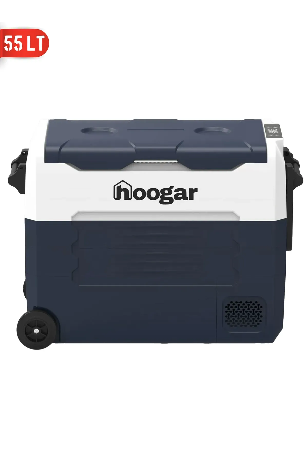 Hoogar German EA 55 LTX Geniş Kabin Tekerlekli Led Ekran Oto Kamp Buzdolabı 12-24 Volt -20 Derece Hızlı Soğutma