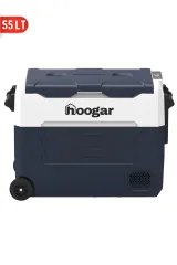 Hoogar German EA 55 LTX Geniş Kabin Tekerlekli Led Ekran Oto Kamp Buzdolabı 12-24 Volt -20 Derece Hızlı Soğutma