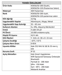 Kale KD050/50-200 Elektronik Kapı Kolu Kilidi (Şifreli, Parmak İzi, Kartlı)