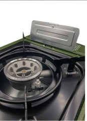 Rox Portatif Kamp Ocağı - Yeşil, Rüzgarlıklı, Ekstra Gaz Girişli, 5 Adet Gaz Kartuş Hediyeli