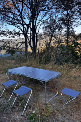 Rox Camping 513CAMP0313 Antrasit Katlanır Masa Tabure Seti