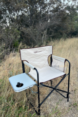 Rox Camping Krem 153CAMP0317 Katlanır Alüminyum Kamp Sandalyesi – Yan Sehpalı | Kasaplus