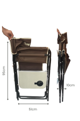 Rox Camping Krem 153CAMP0317 Katlanır Alüminyum Kamp Sandalyesi – Yan Sehpalı | Kasaplus