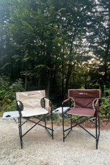 Rox Camping Kahve 153CAMP0318 Katlanır Alüminyum Kamp Sandalyesi – Yan Sehpalı | Kasaplus