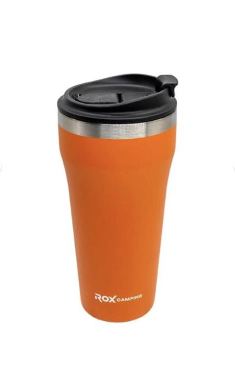 Rox Camping 0192 Kahve Termosu 0,48 L – Turuncu | Dayanıklı Kamp Termosu