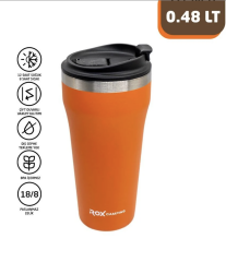 Rox Camping 0192 Kahve Termosu 0,48 L – Turuncu | Dayanıklı Kamp Termosu