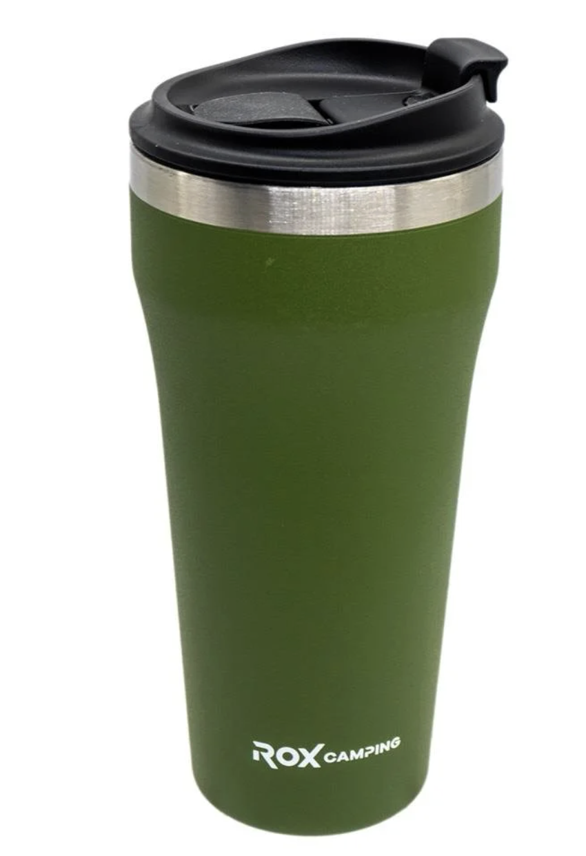 Rox Camping 0191 Kahve Termosu 0,48 L – Yeşil | Dayanıklı Kamp Termosu