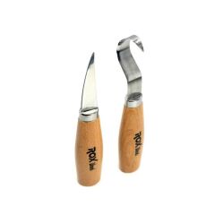 ROX WOOD 2 Parça Kaşık Oyma & Bıçak Seti | Ahşap Kuksa Oyma Aracı