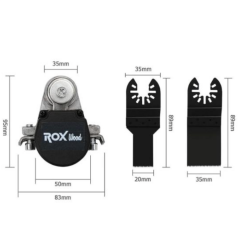 ROX WOOD 0191 Çok Amaçlı Salınım Alet Adaptörü | Taşlama Motoru Dönüştürücü Aparatı  | Üçgen Raspa Aparatı