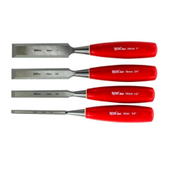 ROX WOOD 0184 Blisterli Ahşap Oyma Düz Uçlu İskarpela Takımı 4 Parça | Profesyonel Oyma Seti