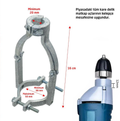 ROX WOOD Adaptörlü Kare Delik Zıvana Matkap Ucu 10 mm | Kare Delik Açma Aparatı