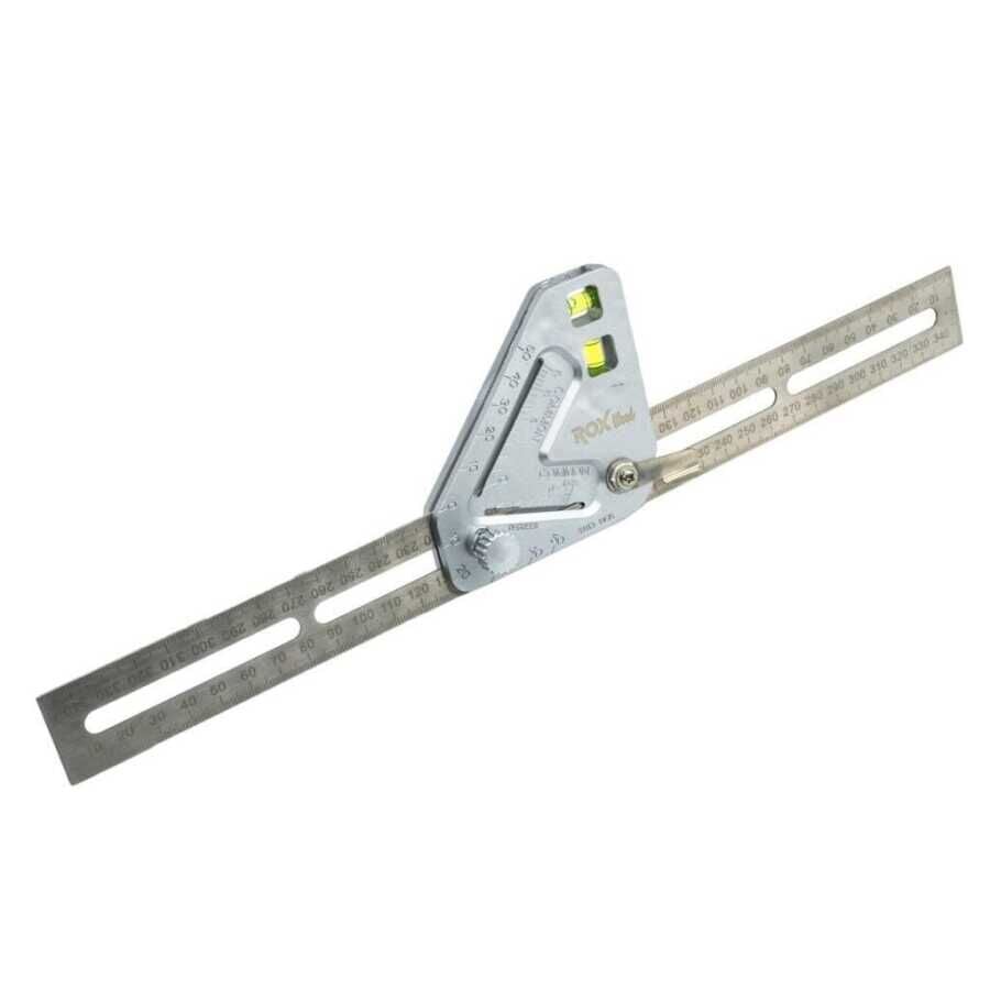 ROX WOOD 0122 Çok Amaçlı Terazili Açılı Gönye 350 mm