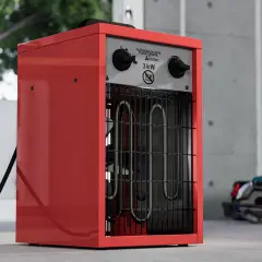 Kasaplus Voltomat 3000W Termostatlı Şantiye Isıtıcısı | Metal Gövde, Fanlı ve Güvenli Isıtma