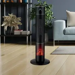 Kasaplus Voltomat 2000W LED Alev Efektli Seramik Fanlı Isıtıcı | Alev Görünümlü Elektrikli Isıtıcı