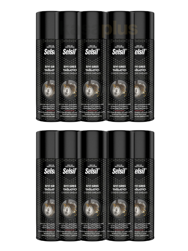 Selsil Sıvı Gres Yağlayıcı Sprey 500 ml | 10'lu – Uzun Süreli Koruma ve Sessiz Çalışma Sağlayan Sprey Gres