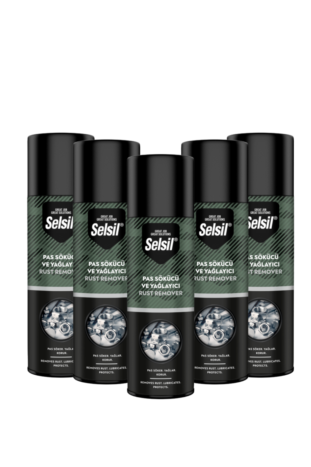Selsil Pas Sökücü ve Yağlayıcı Sprey 500 ml | 5'Lİ Paket – Pası Giderir, Yağlar, Korur