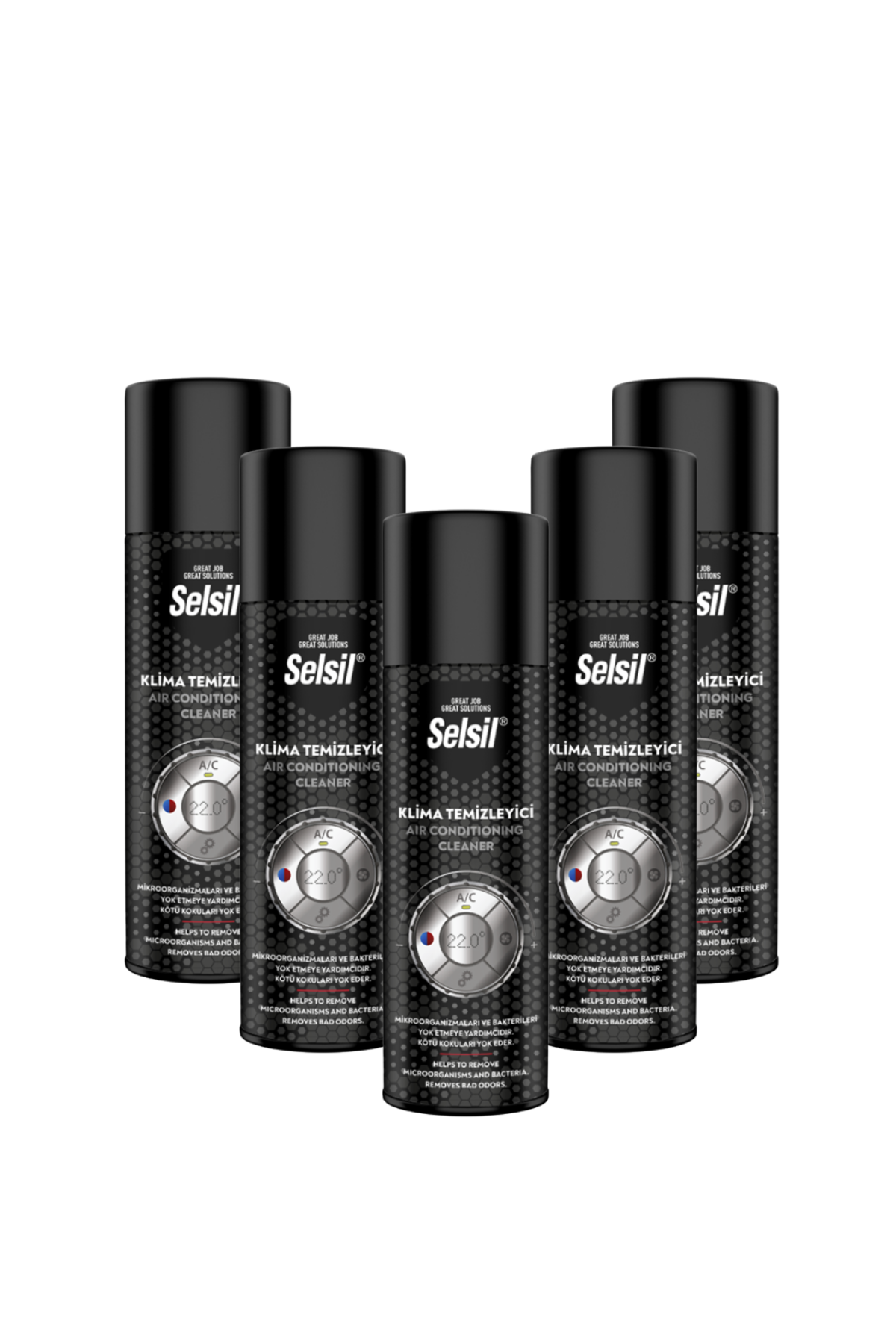 Selsil Klima Temizleyici Sprey 500 ml | 5'li Paket – Kötü Koku Giderici ve Bakteri Temizleyici Araç Klima Bakım Ürünü