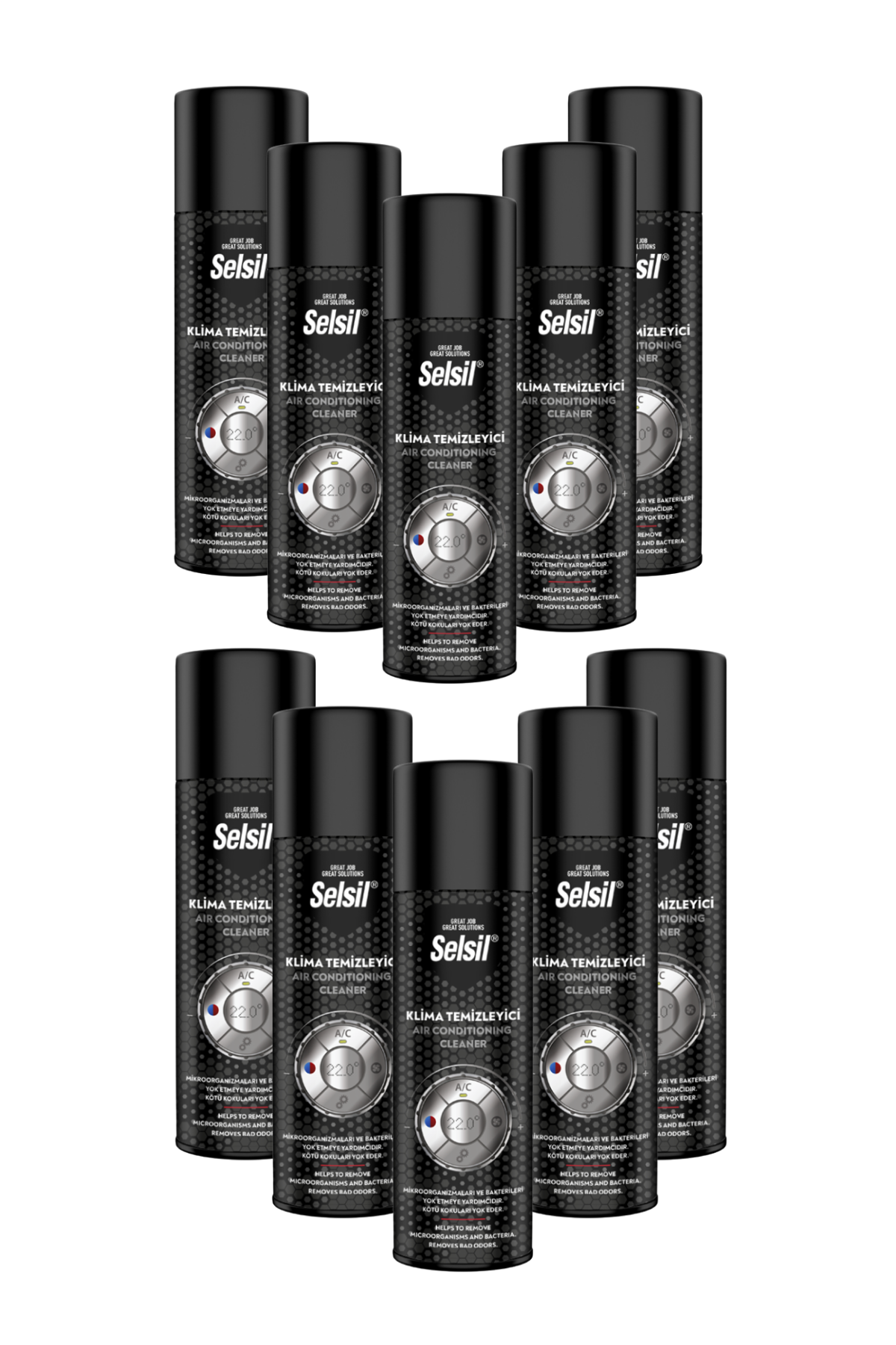 Selsil Klima Temizleyici Sprey 150ml | 10'lu Paket  – Kötü Koku Giderici ve Bakteri Temizleyici Araç Klima Bakım Ürünü