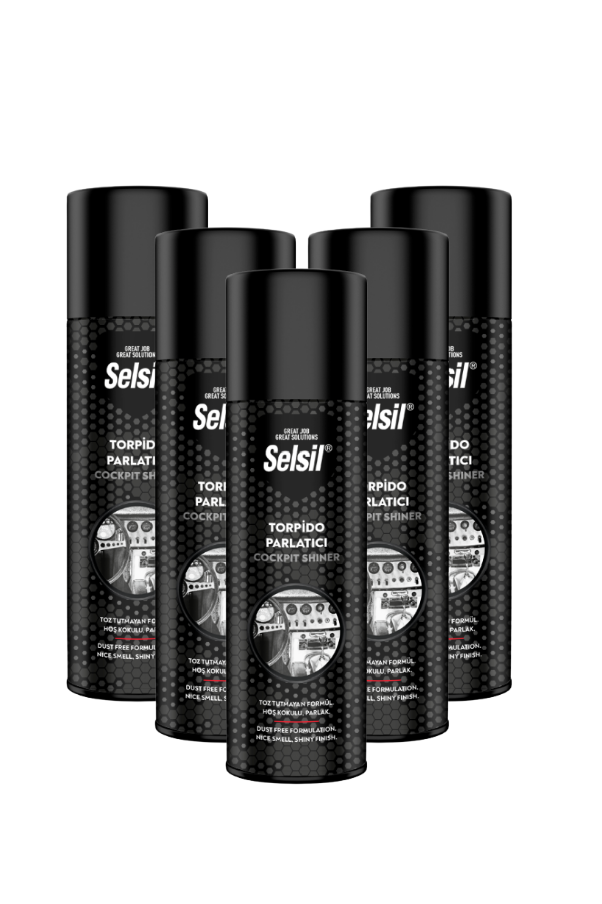 Selsil Torpido Parlatıcı Sprey 200ml | 5'li Paket – Toz Tutmayan, Hoş Kokulu Araç İç Bakım ve Parlatıcı Ürün