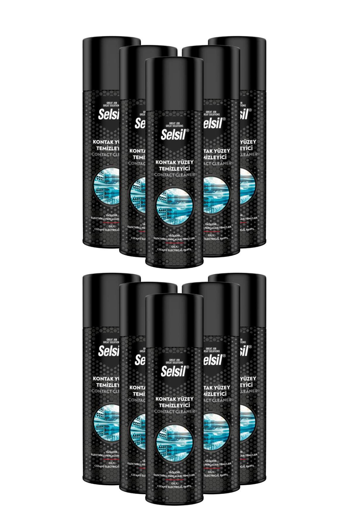 Selsil Kontak Yüzey Temizleyici 500 ml | 10'lu Paket – Elektrikli Parça ve Devre Temizleme Spreyi