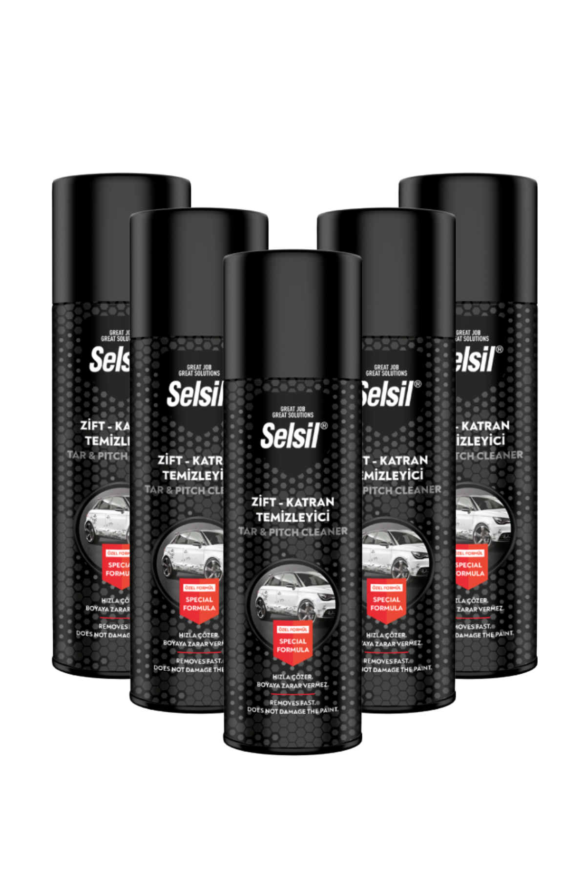 Selsil Zift ve Katran Temizleyici Sprey 500 ml | 5'li Paket – Boyaya Zarar Vermeden Hızlı Temizlik Sağlayan Güçlü Formül