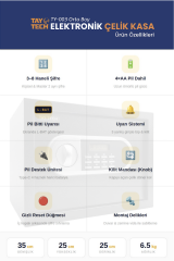 Taytech TY_003 Orta Boy Çelik Kasa Şifreli ve Anahtarlı