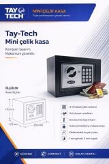 Tay-Tech TY-004 Mini Boy Çelik Oda Kasası — Elektronik Şifreli, Anahtarlı