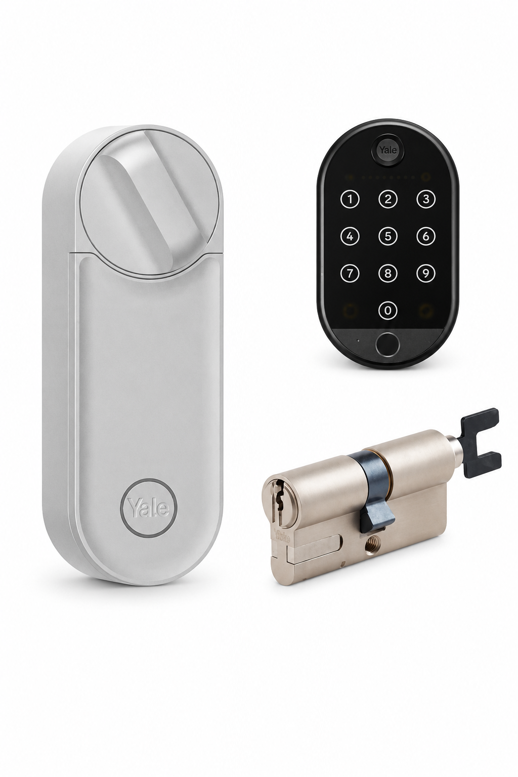 Yale Linus L2 Parmak İzli Akıllı Kilit Seti (Gümüş) – Kilit + Silindir + Parmak İzli Keypad