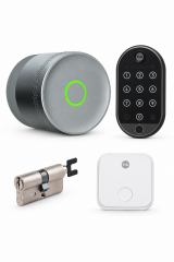 Yale Linus Lite Parmak İzli Akıllı Kilit Seti (Gümüş) – Kilit + Silindir + Wi-Fi Köprüsü + Parmak İzli Keypad