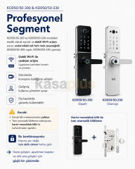 Kale KD050/50-330 Kameralı Wi-Fi Akıllı Kapı Kilidi - Parmak İzi, Şifre, Kart - Gümüş