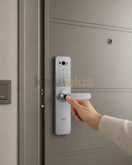 Kale KD050/50-330 Kameralı Wi-Fi Akıllı Kapı Kilidi - Parmak İzi, Şifre, Kart - Gümüş