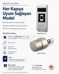 Kale Parmak İzli Akıllı Kilit Seti - Gümüş (KD049/30-110 + K-Tech Silindir)